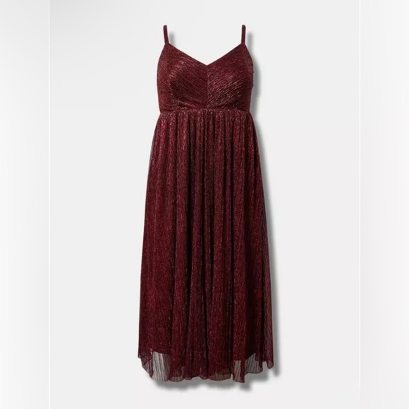 Torrid Tea Length Sleeveless Dress w/ Pockets Wine Burgundy Size 1 - NWT - Picture 5 of 5